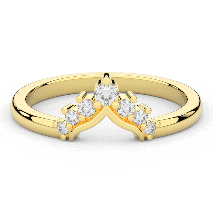 0.15CT.TW ROUND LAB DIAMOND TIARA WEDDING BAND* - Nazarelle