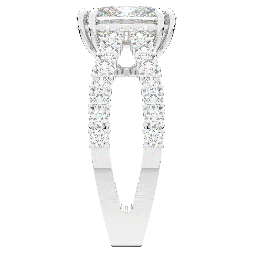 3.75CT.TW CUSHION LAB DIAMOND SPLIT BAND ENGAGEMENT RING - Nazarelle