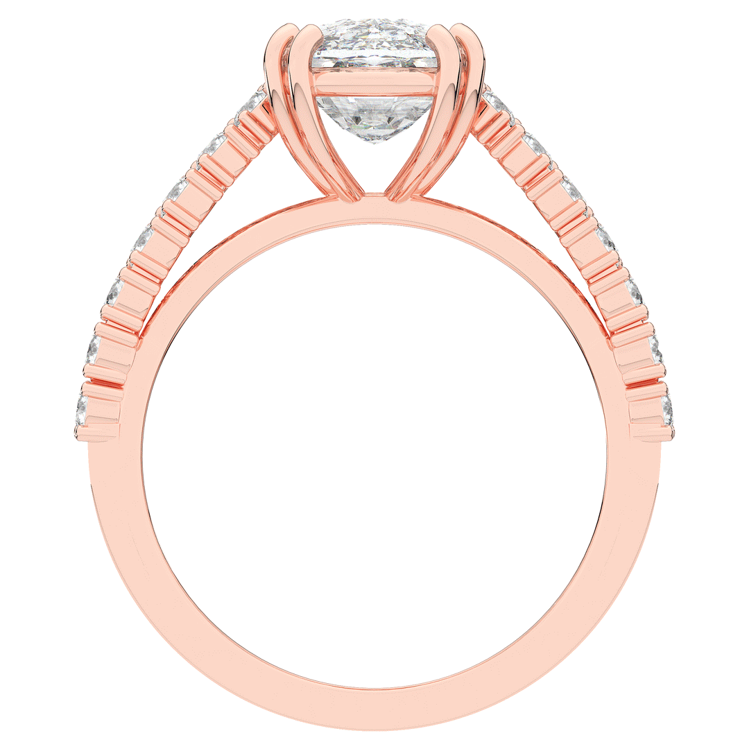 3.75CT.TW CUSHION LAB DIAMOND SPLIT BAND ENGAGEMENT RING - Nazarelle
