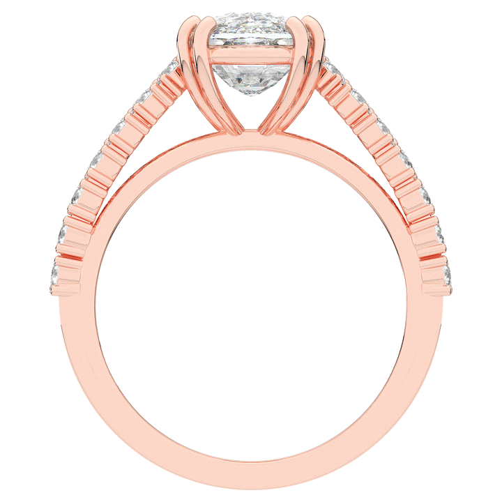 3.75CT.TW CUSHION LAB DIAMOND SPLIT BAND ENGAGEMENT RING - Nazarelle