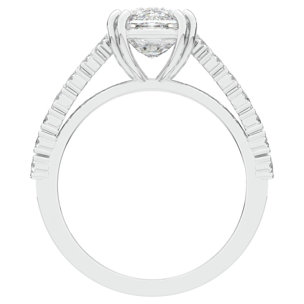 3.75CT.TW CUSHION LAB DIAMOND SPLIT BAND ENGAGEMENT RING - Nazarelle
