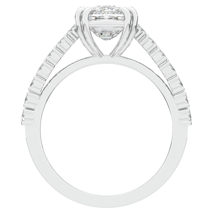 3.75CT.TW CUSHION LAB DIAMOND SPLIT BAND ENGAGEMENT RING - Nazarelle