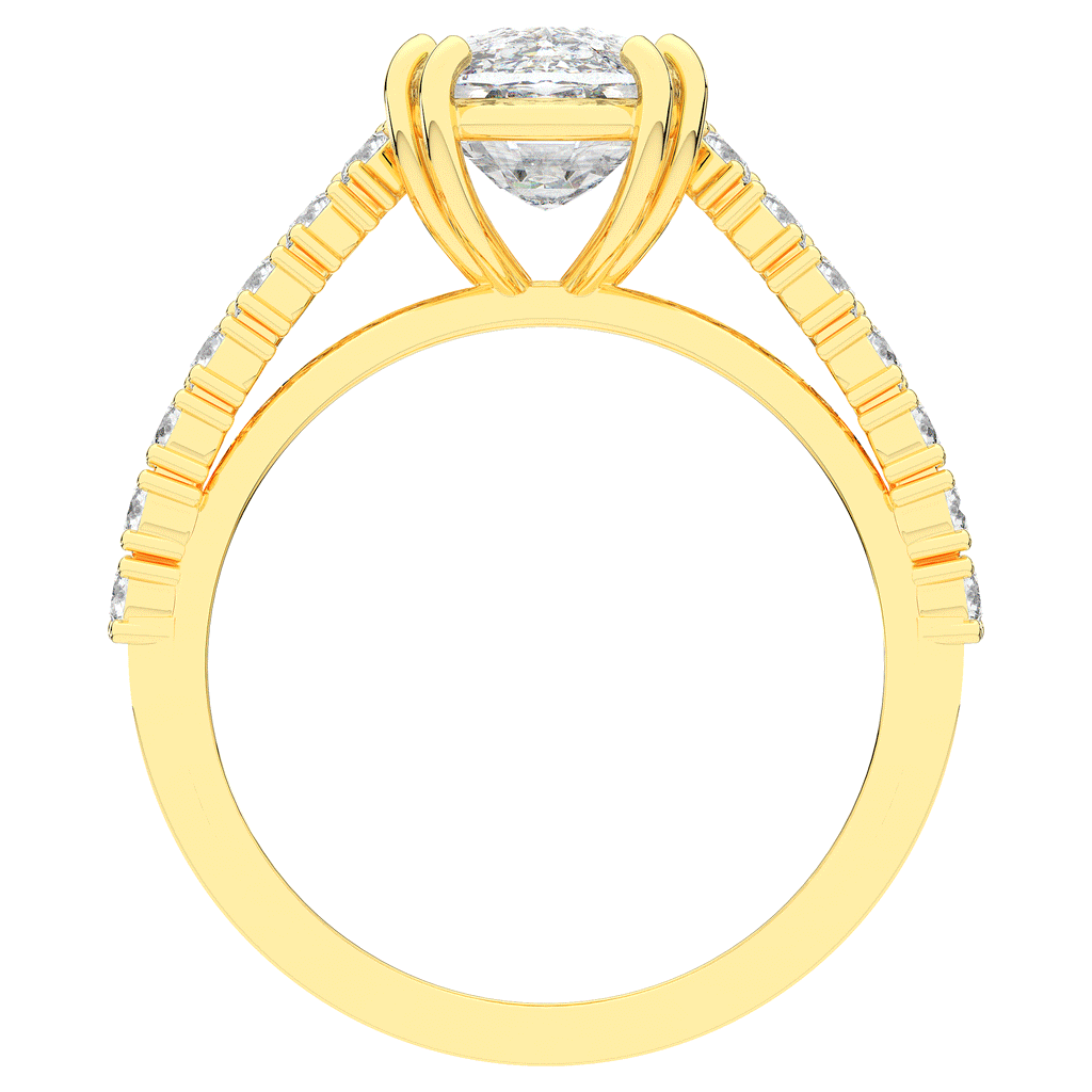 3.75CT.TW CUSHION LAB DIAMOND SPLIT BAND ENGAGEMENT RING - Nazarelle