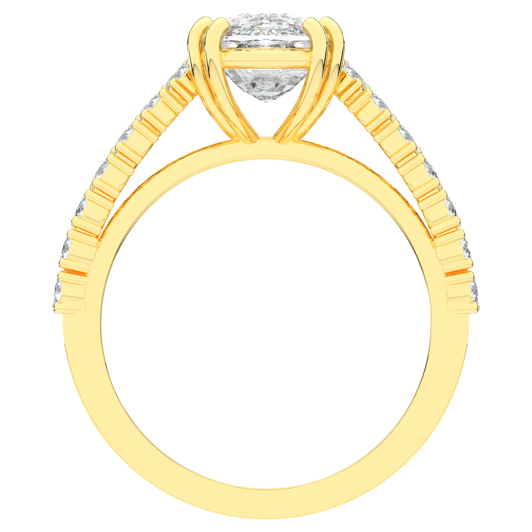 3.75CT.TW CUSHION LAB DIAMOND SPLIT BAND ENGAGEMENT RING - Nazarelle