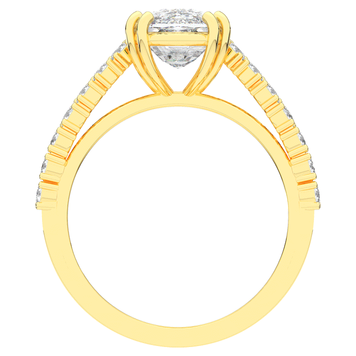 3.75CT.TW CUSHION LAB DIAMOND SPLIT BAND ENGAGEMENT RING - Nazarelle