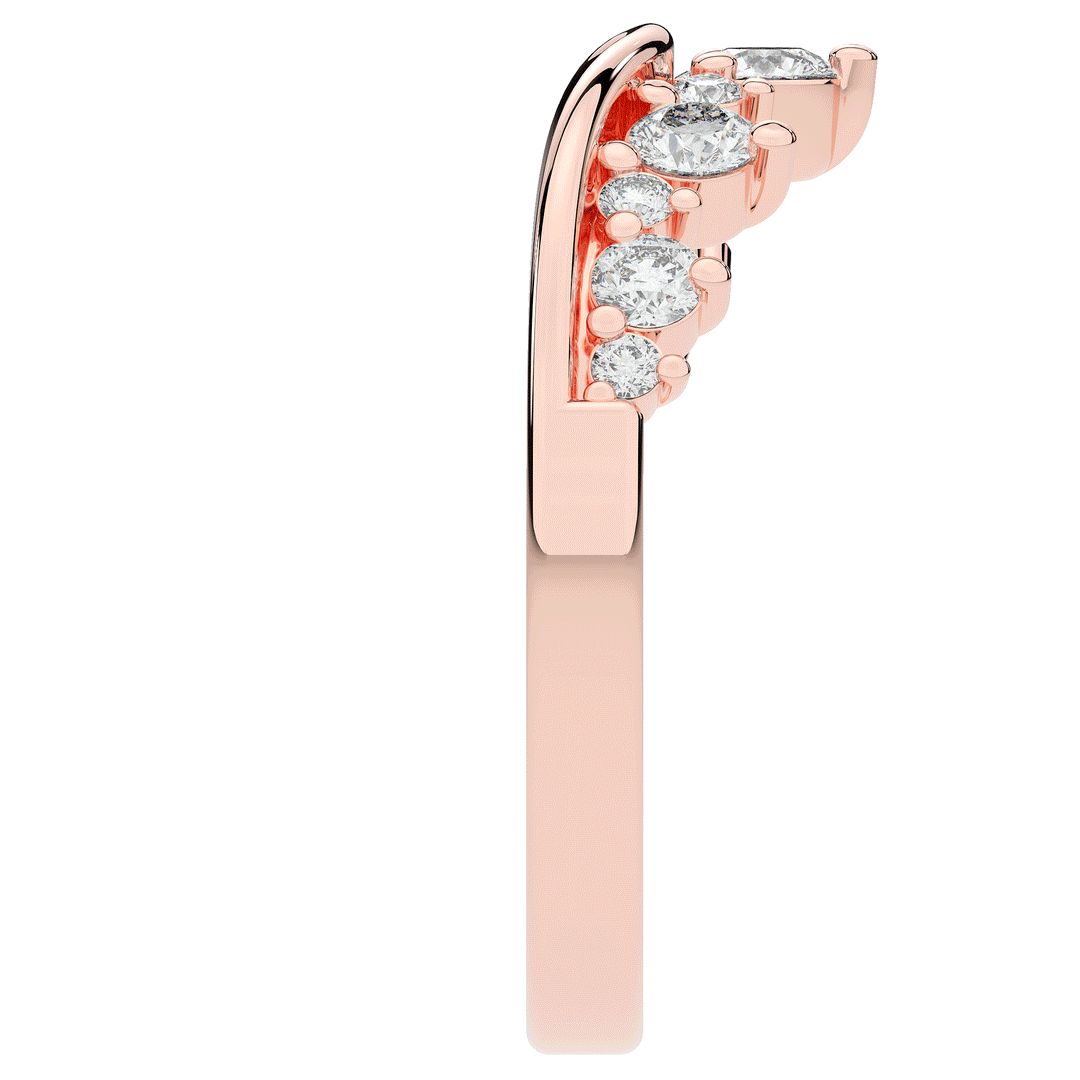 0.45CT.TW ROUND LAB DIAMOND CURVED WEDDING BAND - Nazarelle