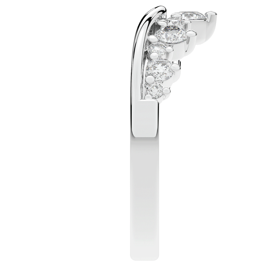 0.45CT.TW ROUND LAB DIAMOND CURVED WEDDING BAND - Nazarelle