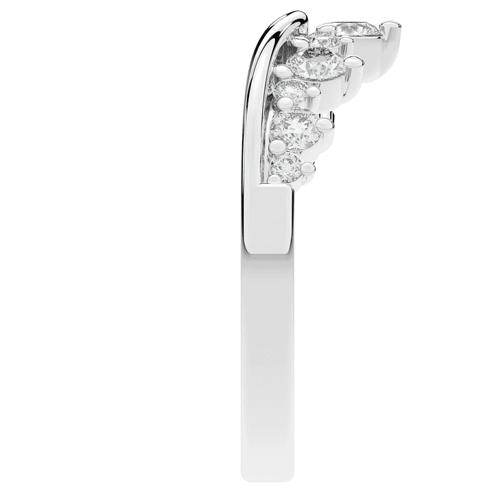 0.45CT.TW ROUND LAB DIAMOND CURVED WEDDING BAND - Nazarelle