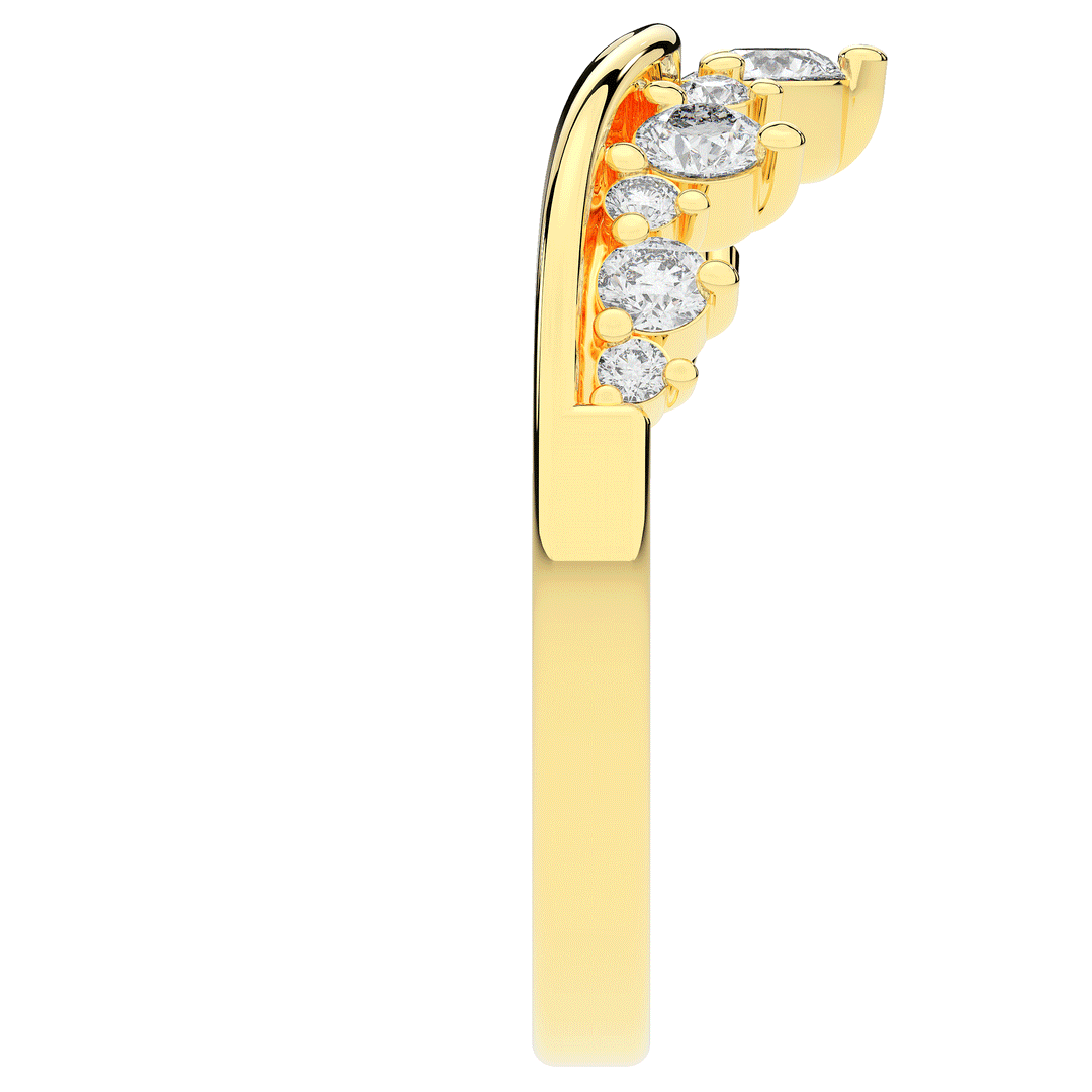 0.45CT.TW ROUND LAB DIAMOND CURVED WEDDING BAND - Nazarelle