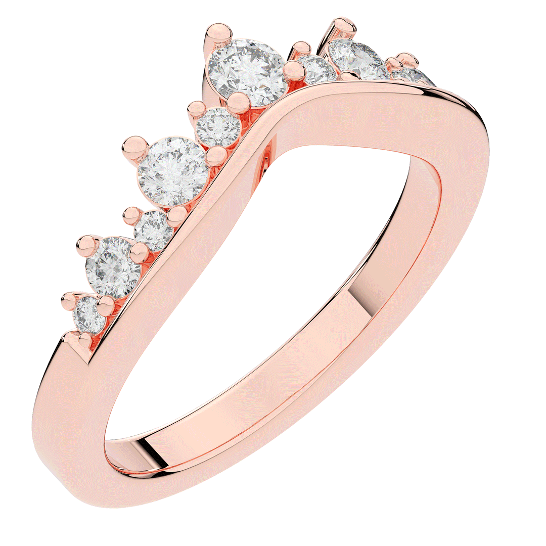 0.45CT.TW ROUND LAB DIAMOND CURVED WEDDING BAND - Nazarelle