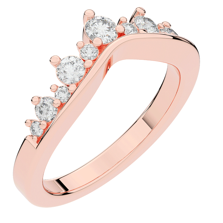 0.45CT.TW ROUND LAB DIAMOND CURVED WEDDING BAND - Nazarelle