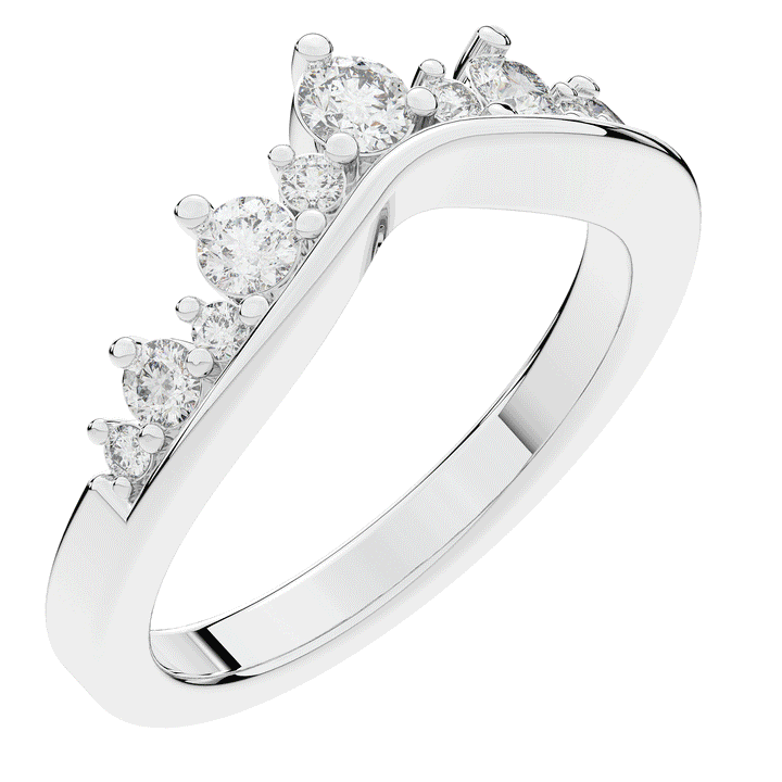 0.45CT.TW ROUND LAB DIAMOND CURVED WEDDING BAND - Nazarelle