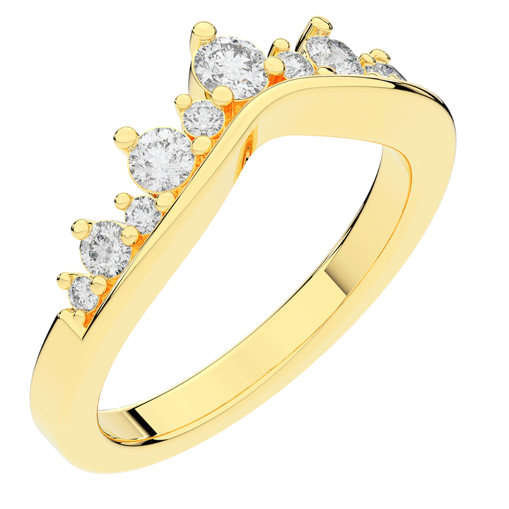 0.45CT.TW ROUND LAB DIAMOND CURVED WEDDING BAND - Nazarelle