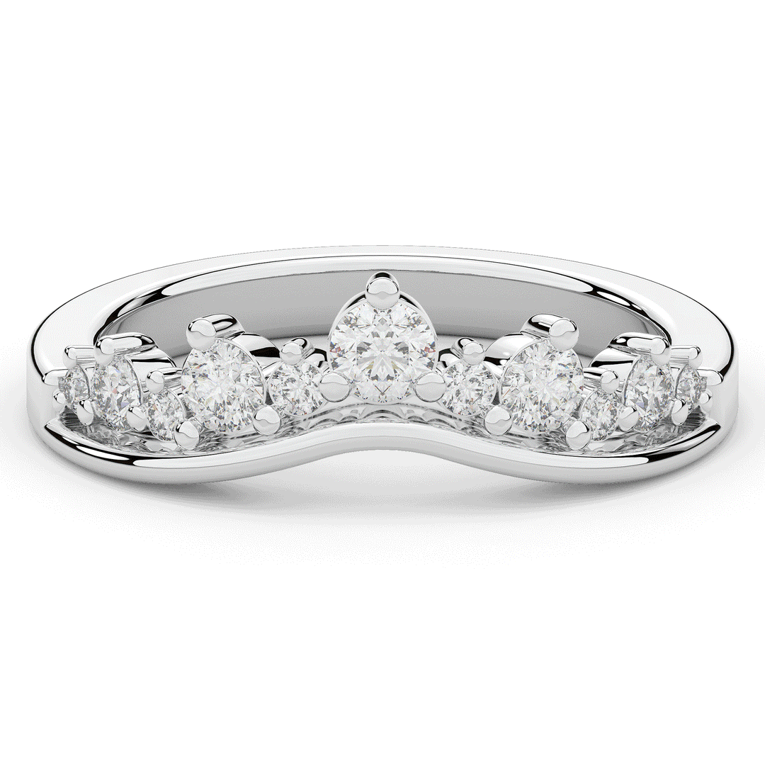 0.45CT.TW ROUND LAB DIAMOND CURVED WEDDING BAND - Nazarelle