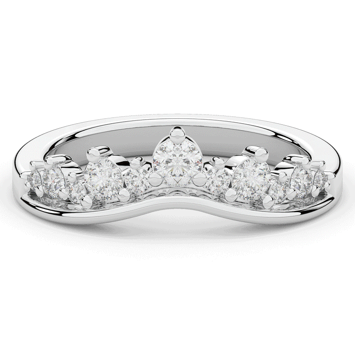 0.45CT.TW ROUND LAB DIAMOND CURVED WEDDING BAND - Nazarelle