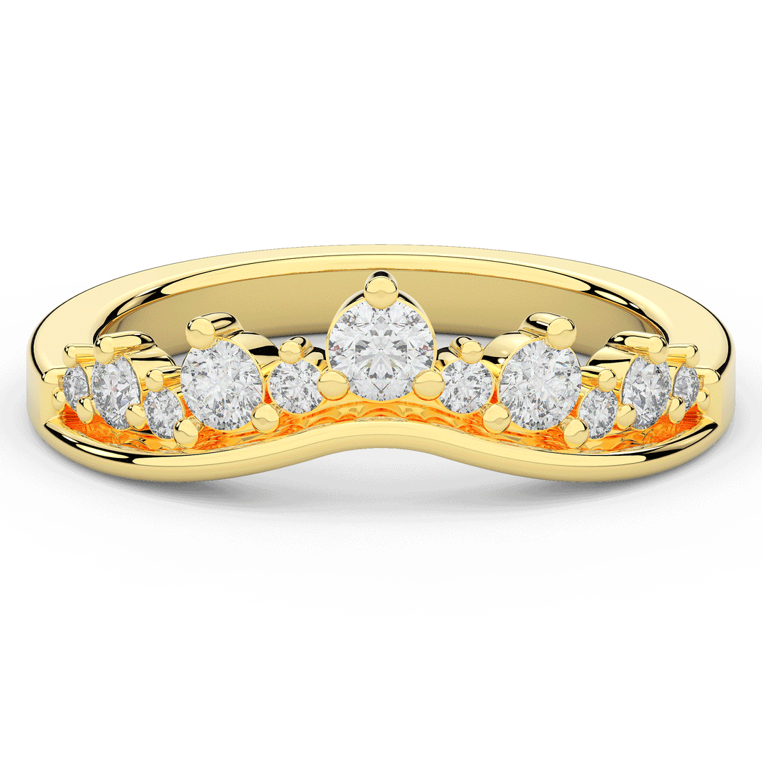 0.45CT.TW ROUND LAB DIAMOND CURVED WEDDING BAND - Nazarelle