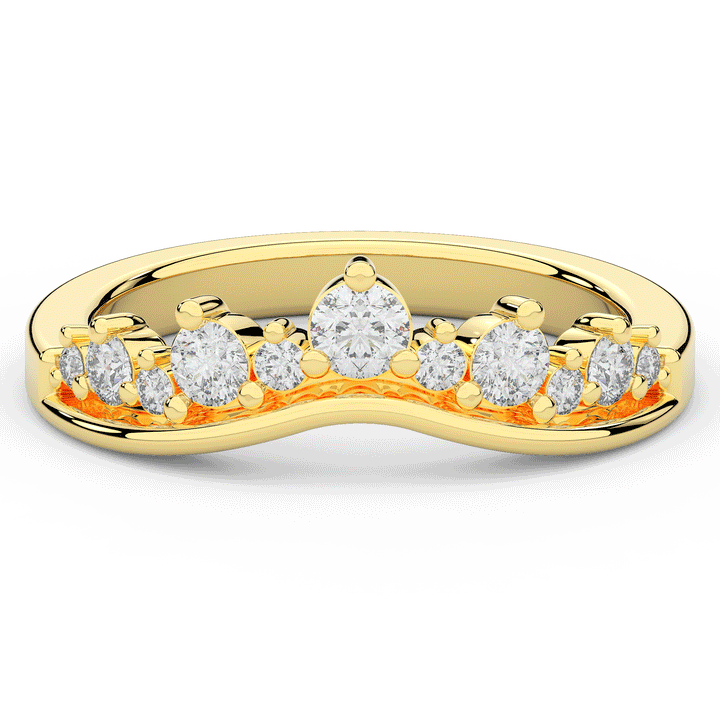 0.45CT.TW ROUND LAB DIAMOND CURVED WEDDING BAND - Nazarelle
