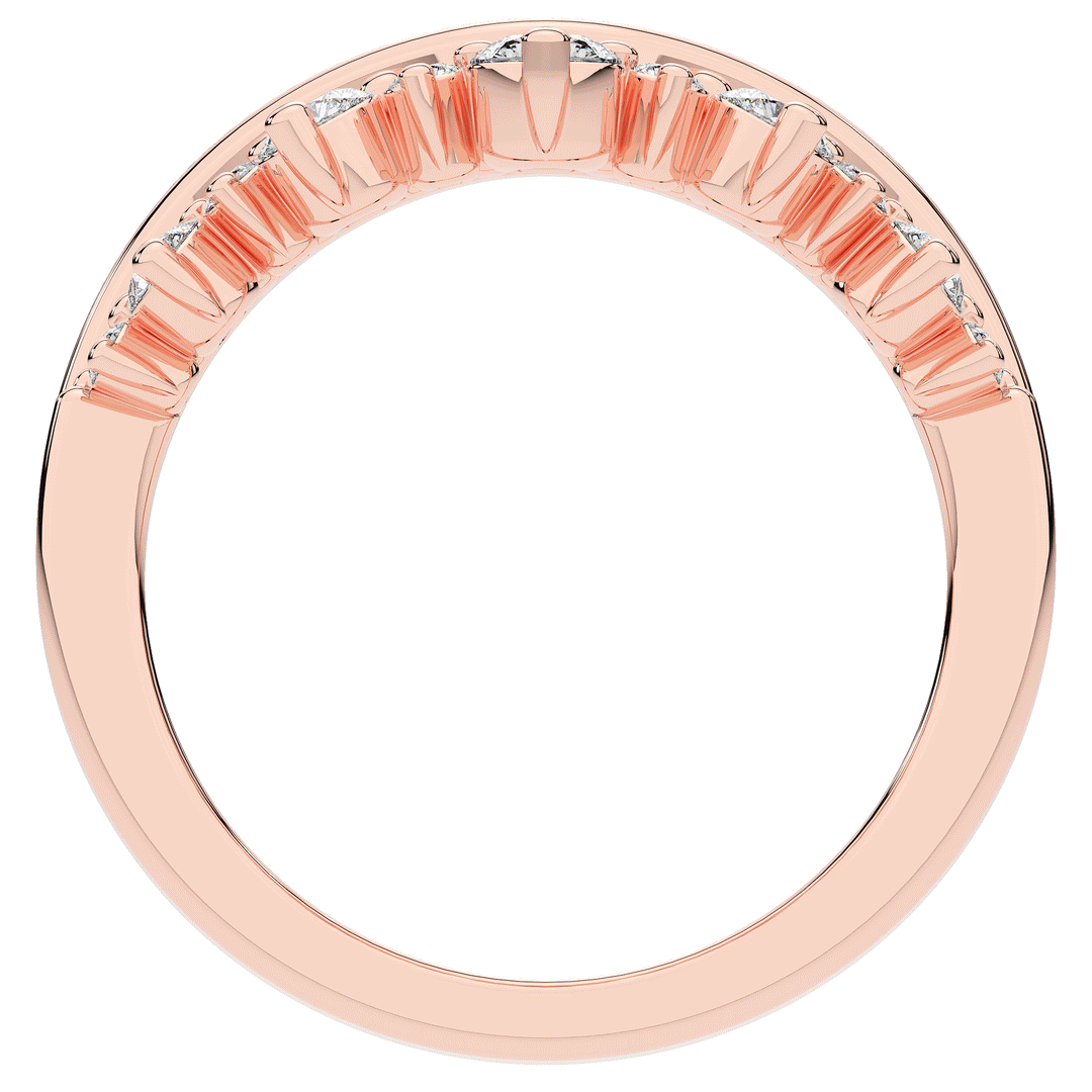 0.45CT.TW ROUND LAB DIAMOND CURVED WEDDING BAND - Nazarelle