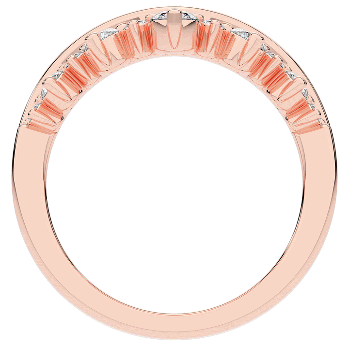 0.45CT.TW ROUND LAB DIAMOND CURVED WEDDING BAND - Nazarelle