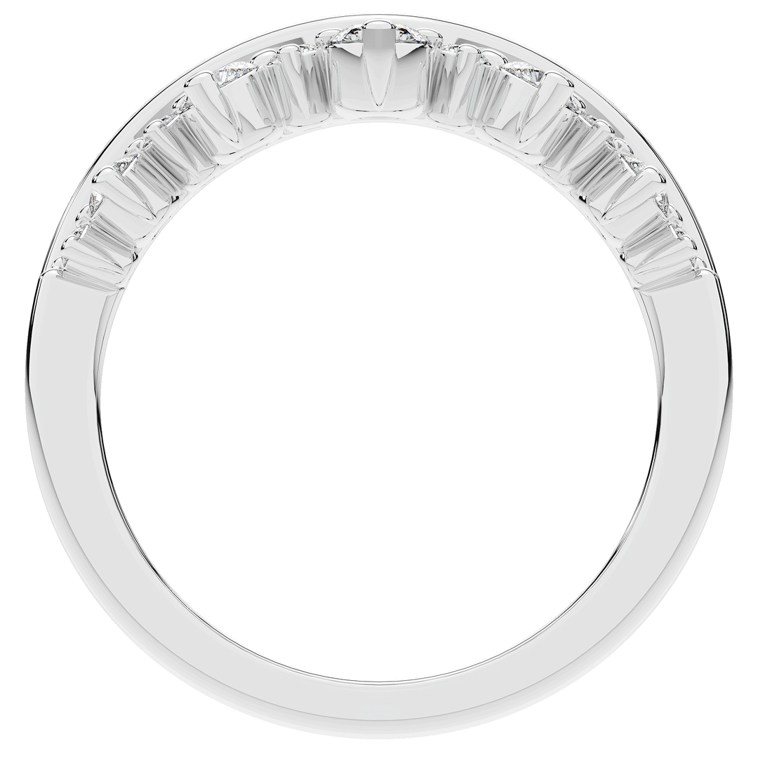 0.45CT.TW ROUND LAB DIAMOND CURVED WEDDING BAND - Nazarelle
