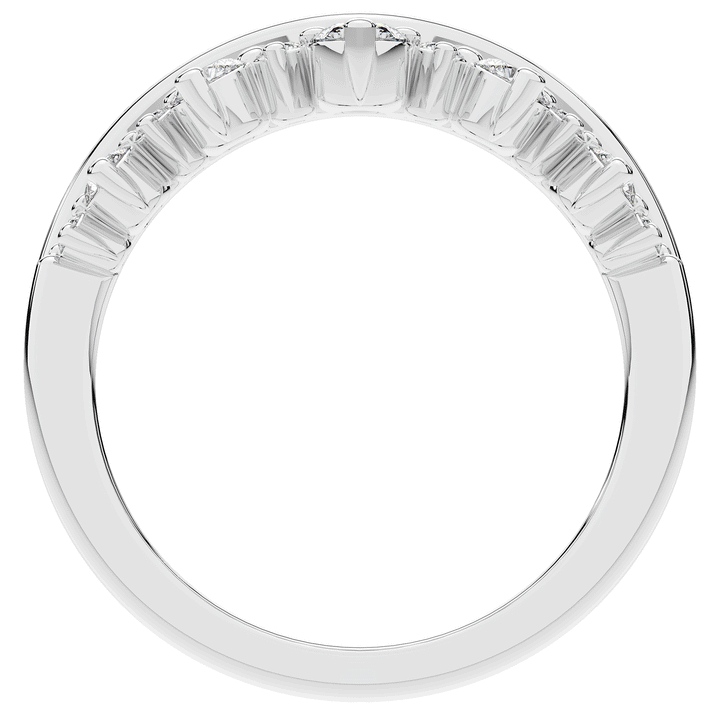 0.45CT.TW ROUND LAB DIAMOND CURVED WEDDING BAND - Nazarelle