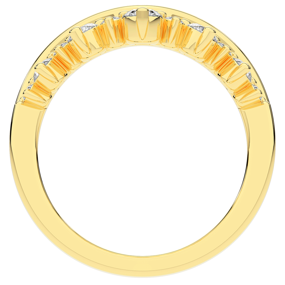 0.45CT.TW ROUND LAB DIAMOND CURVED WEDDING BAND - Nazarelle