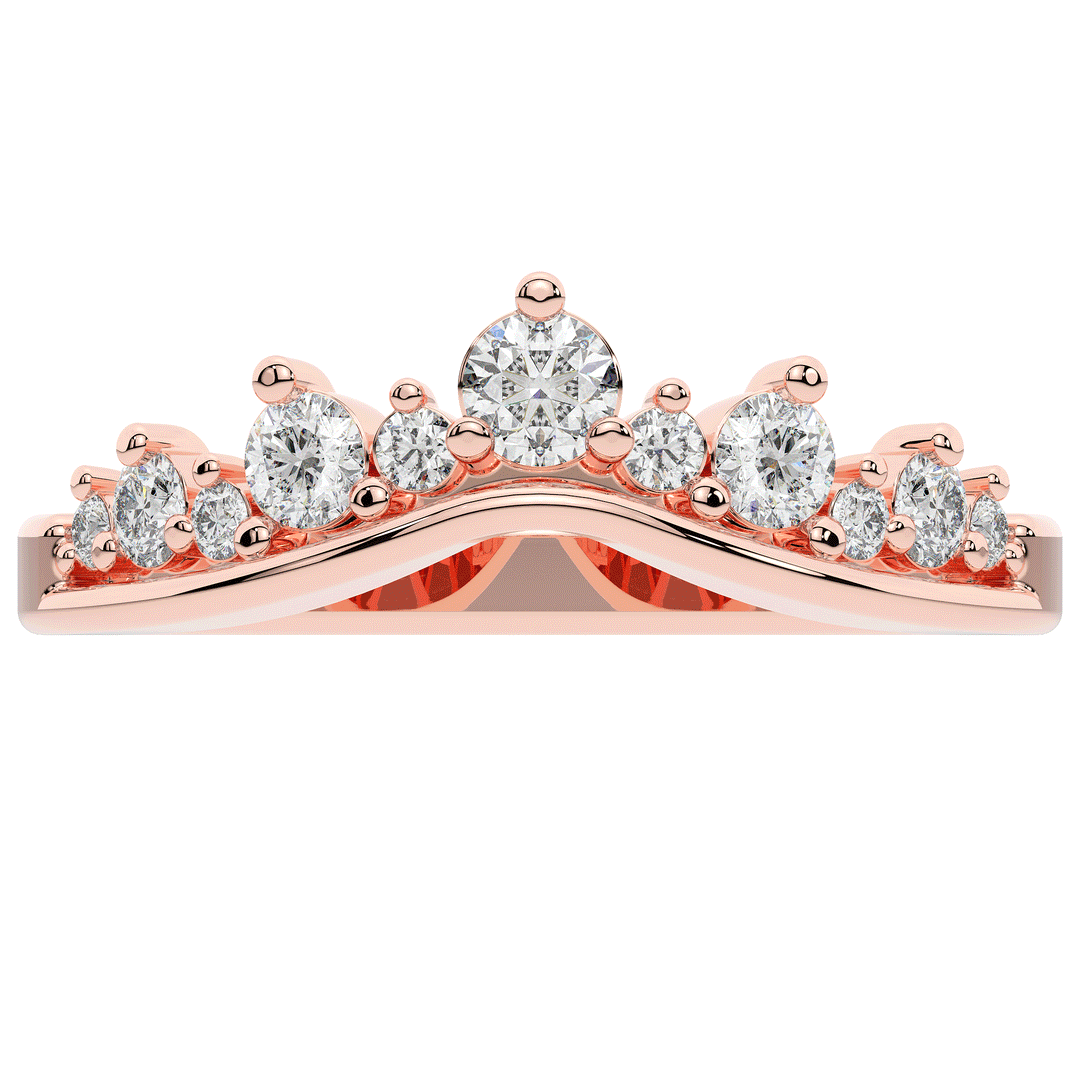 0.45CT.TW ROUND LAB DIAMOND CURVED WEDDING BAND - Nazarelle