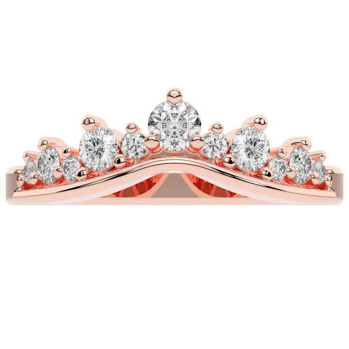 0.45CT.TW ROUND LAB DIAMOND CURVED WEDDING BAND - Nazarelle