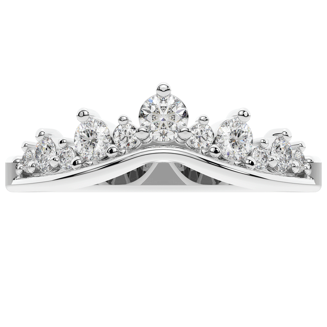 0.45CT.TW ROUND LAB DIAMOND CURVED WEDDING BAND - Nazarelle