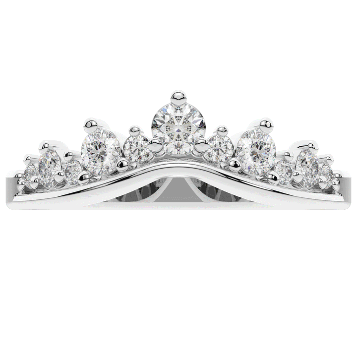 0.45CT.TW ROUND LAB DIAMOND CURVED WEDDING BAND - Nazarelle