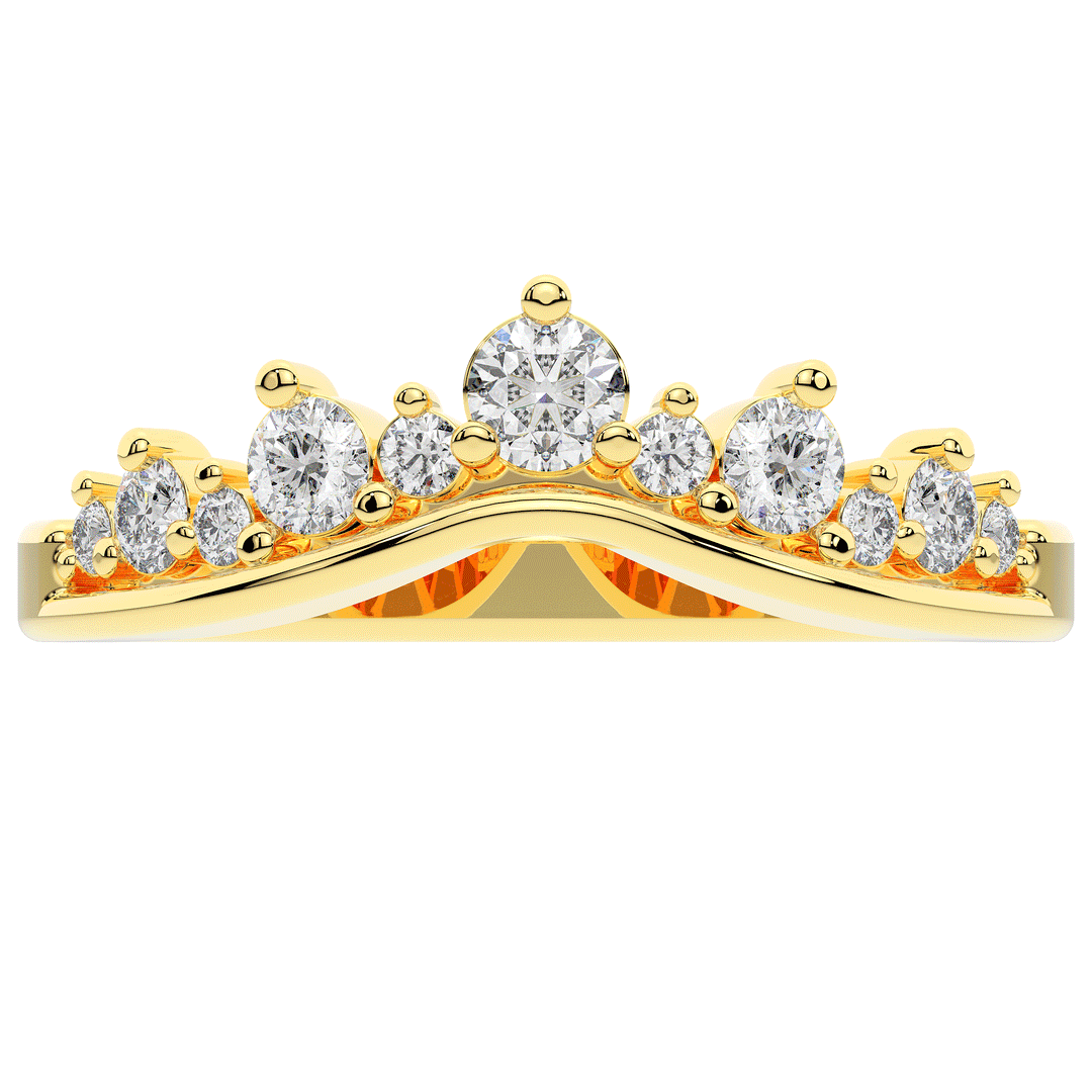 0.45CT.TW ROUND LAB DIAMOND CURVED WEDDING BAND - Nazarelle