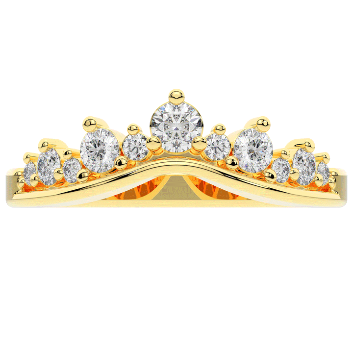 0.45CT.TW ROUND LAB DIAMOND CURVED WEDDING BAND - Nazarelle