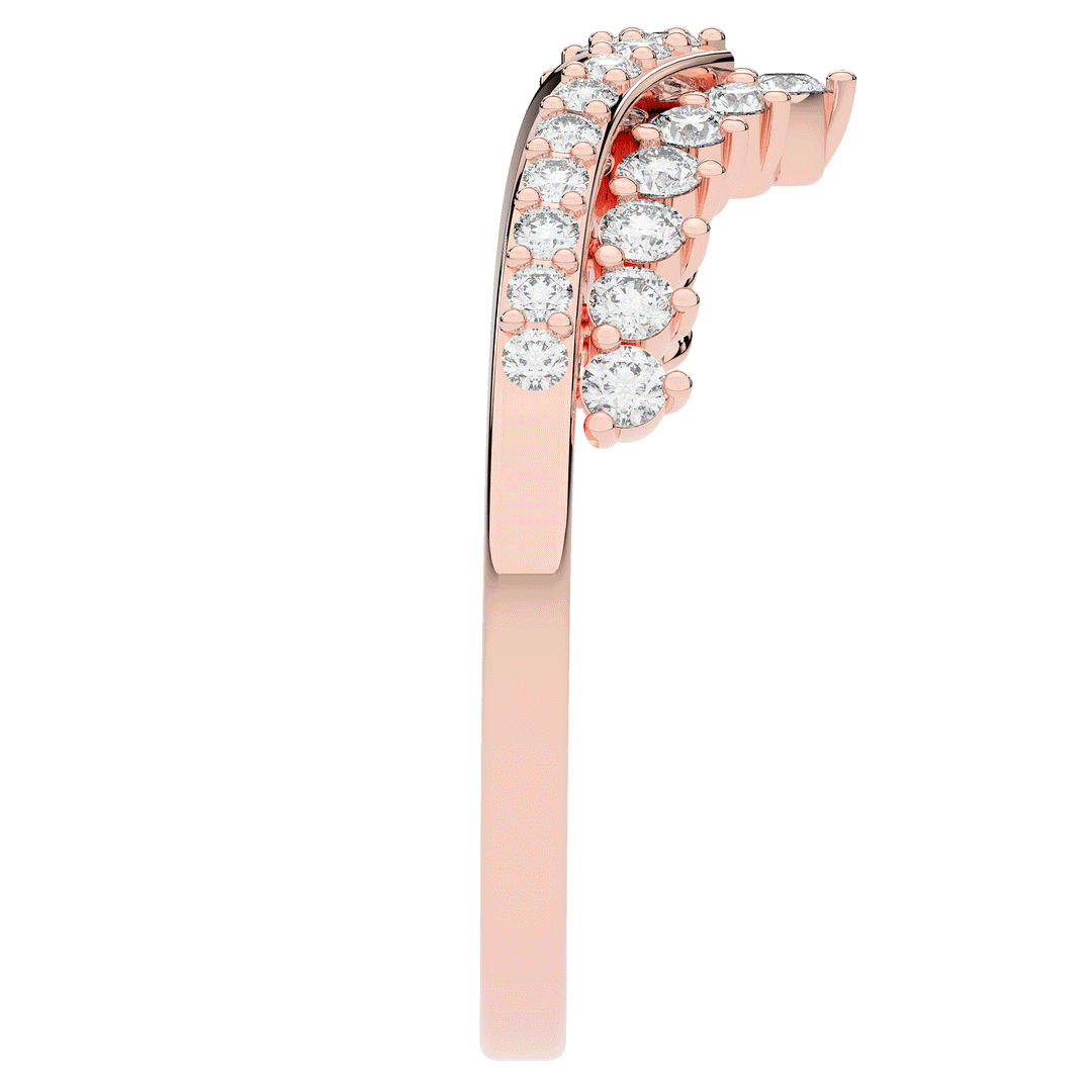 0.45CT.TW ROUND LAB DIAMOND CURVED WEDDING BAND - Nazarelle