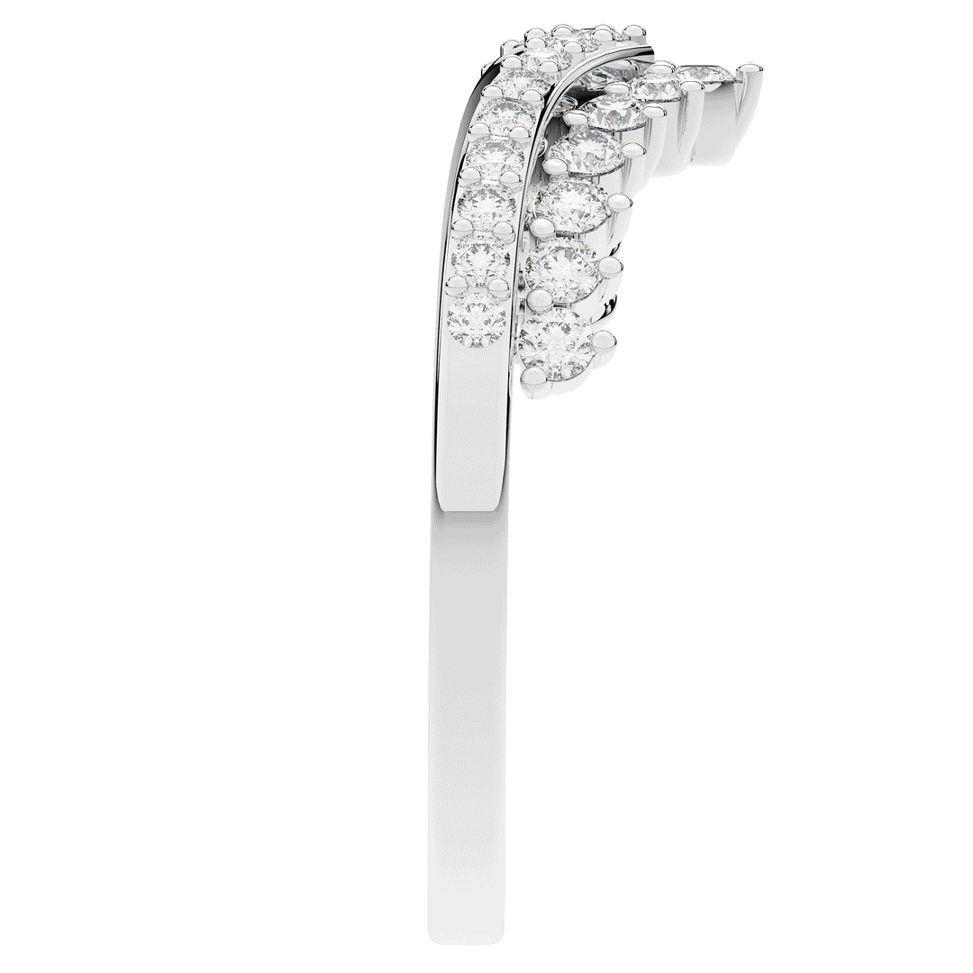 0.45CT.TW ROUND LAB DIAMOND CURVED WEDDING BAND - Nazarelle