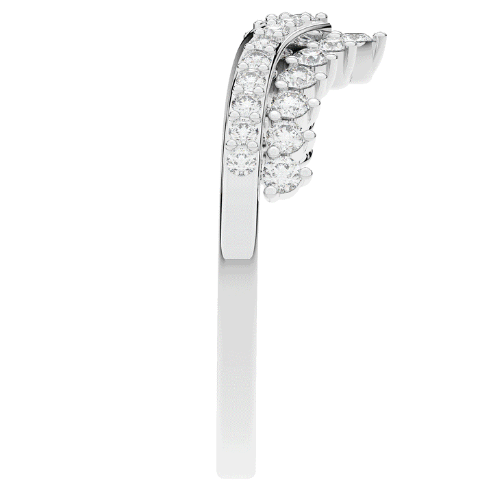 0.45CT.TW ROUND LAB DIAMOND CURVED WEDDING BAND - Nazarelle