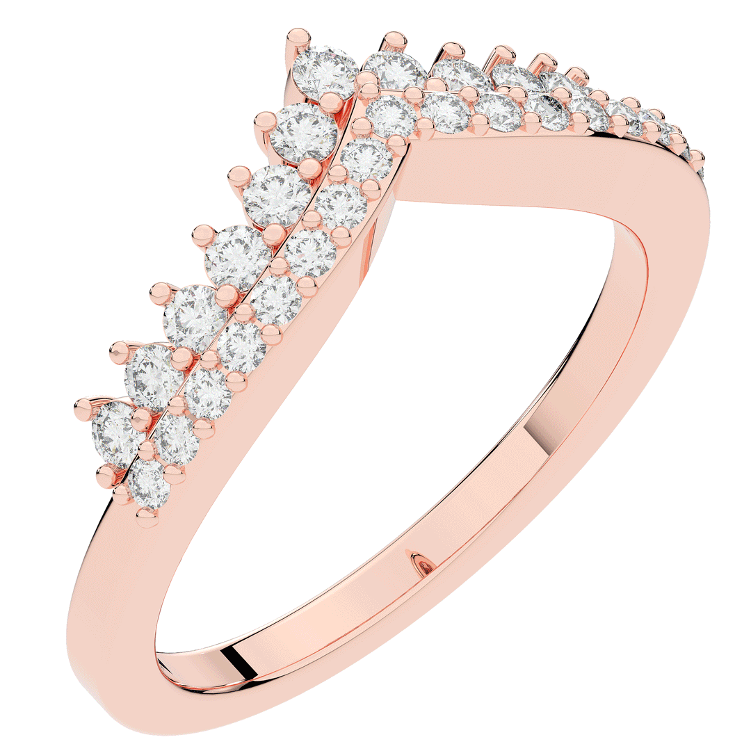 0.45CT.TW ROUND LAB DIAMOND CURVED WEDDING BAND - Nazarelle