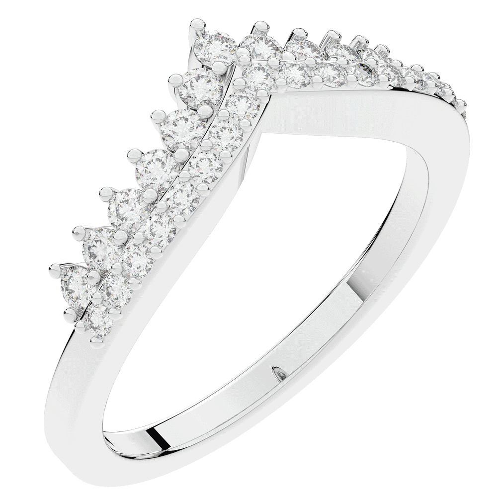 0.45CT.TW ROUND LAB DIAMOND CURVED WEDDING BAND - Nazarelle