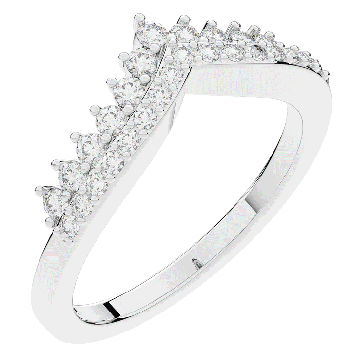 0.45CT.TW ROUND LAB DIAMOND CURVED WEDDING BAND - Nazarelle