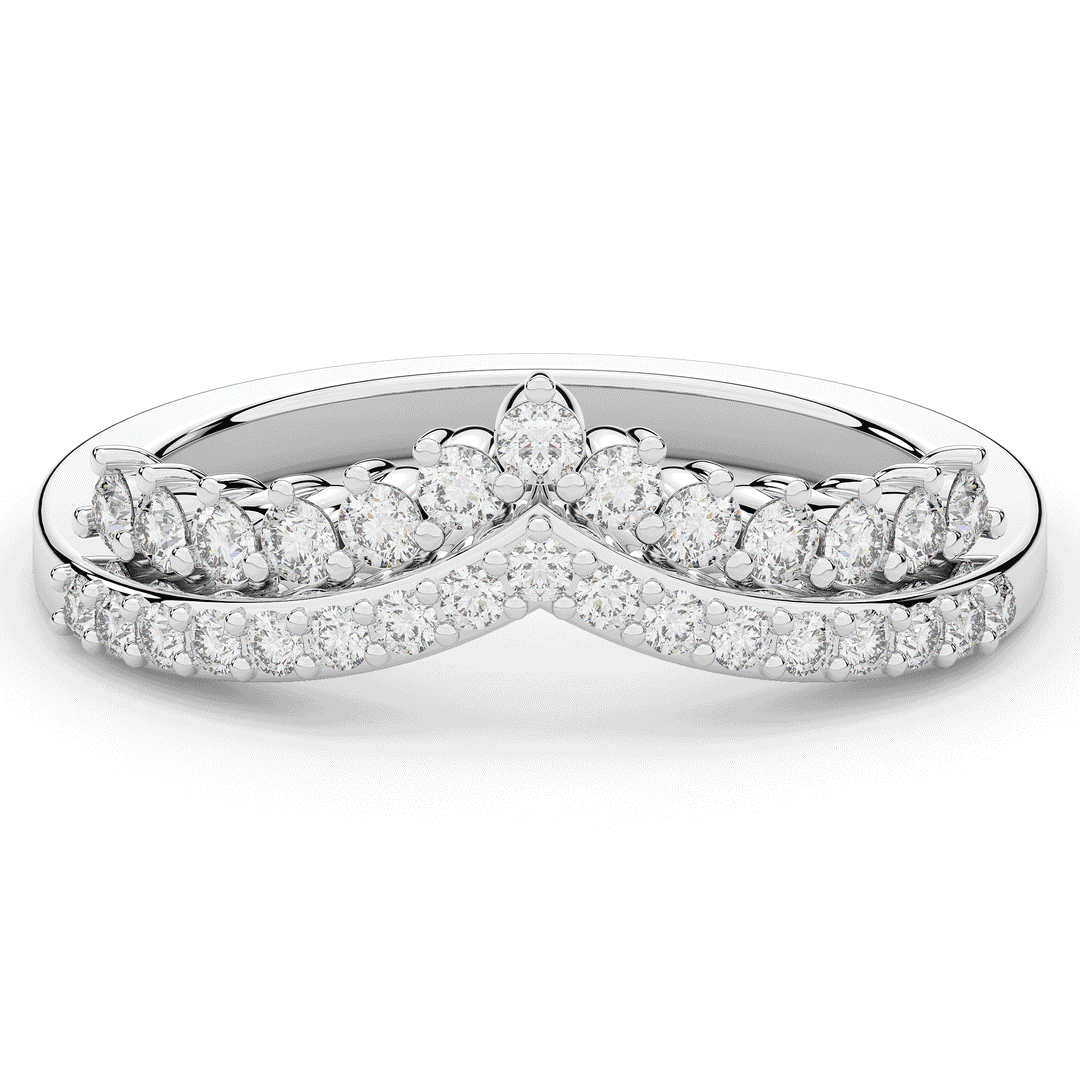 0.45CT.TW ROUND LAB DIAMOND CURVED WEDDING BAND - Nazarelle