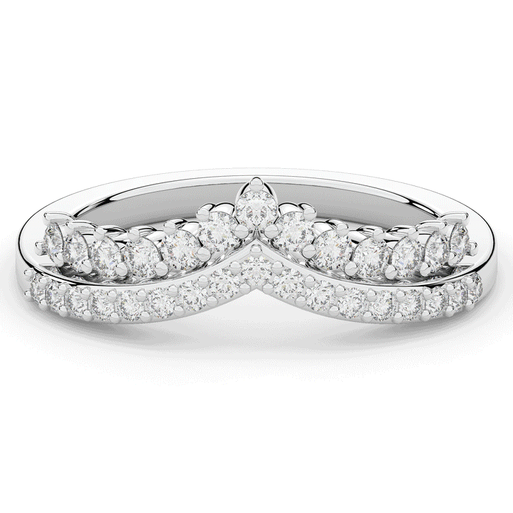 0.45CT.TW ROUND LAB DIAMOND CURVED WEDDING BAND - Nazarelle