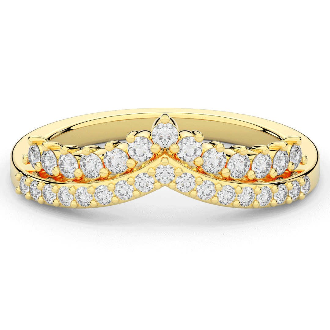 0.45CT.TW ROUND LAB DIAMOND CURVED WEDDING BAND - Nazarelle