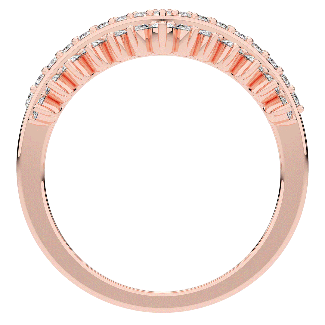 0.45CT.TW ROUND LAB DIAMOND CURVED WEDDING BAND - Nazarelle