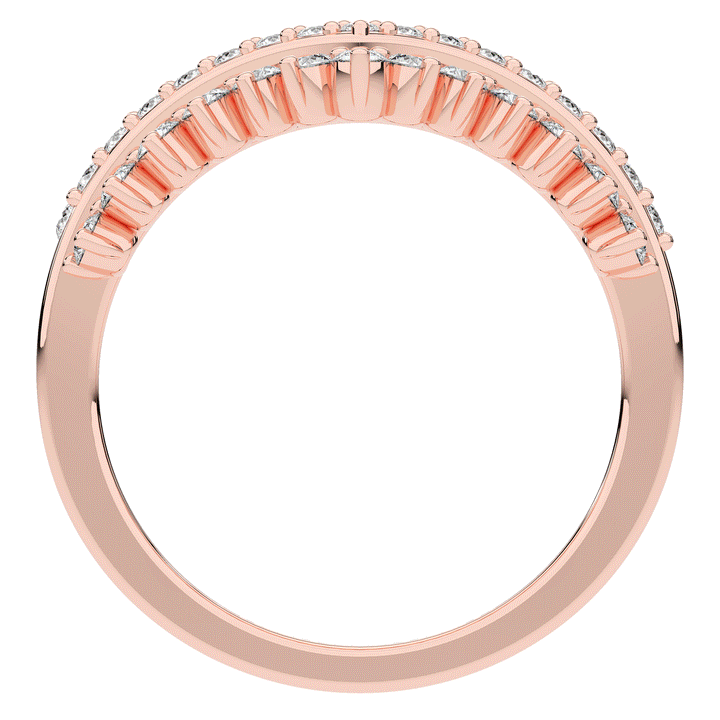 0.45CT.TW ROUND LAB DIAMOND CURVED WEDDING BAND - Nazarelle