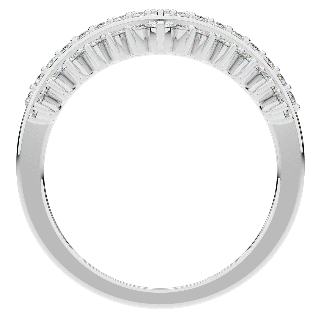0.45CT.TW ROUND LAB DIAMOND CURVED WEDDING BAND - Nazarelle