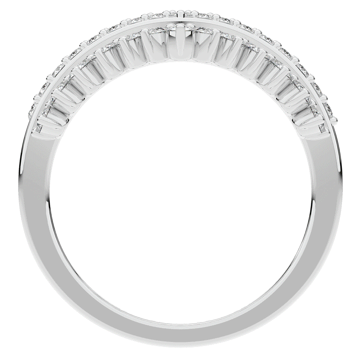 0.45CT.TW ROUND LAB DIAMOND CURVED WEDDING BAND - Nazarelle
