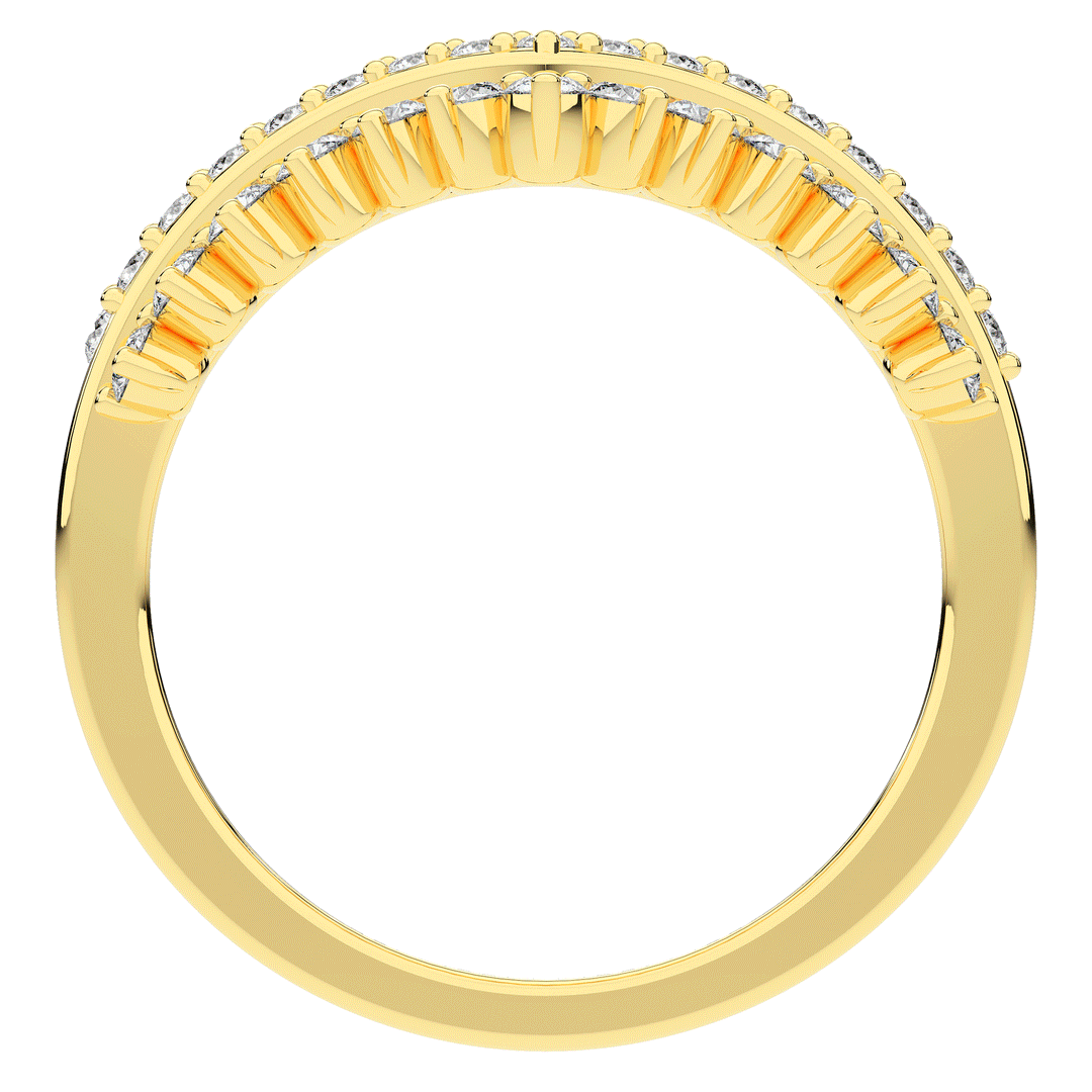 0.45CT.TW ROUND LAB DIAMOND CURVED WEDDING BAND - Nazarelle