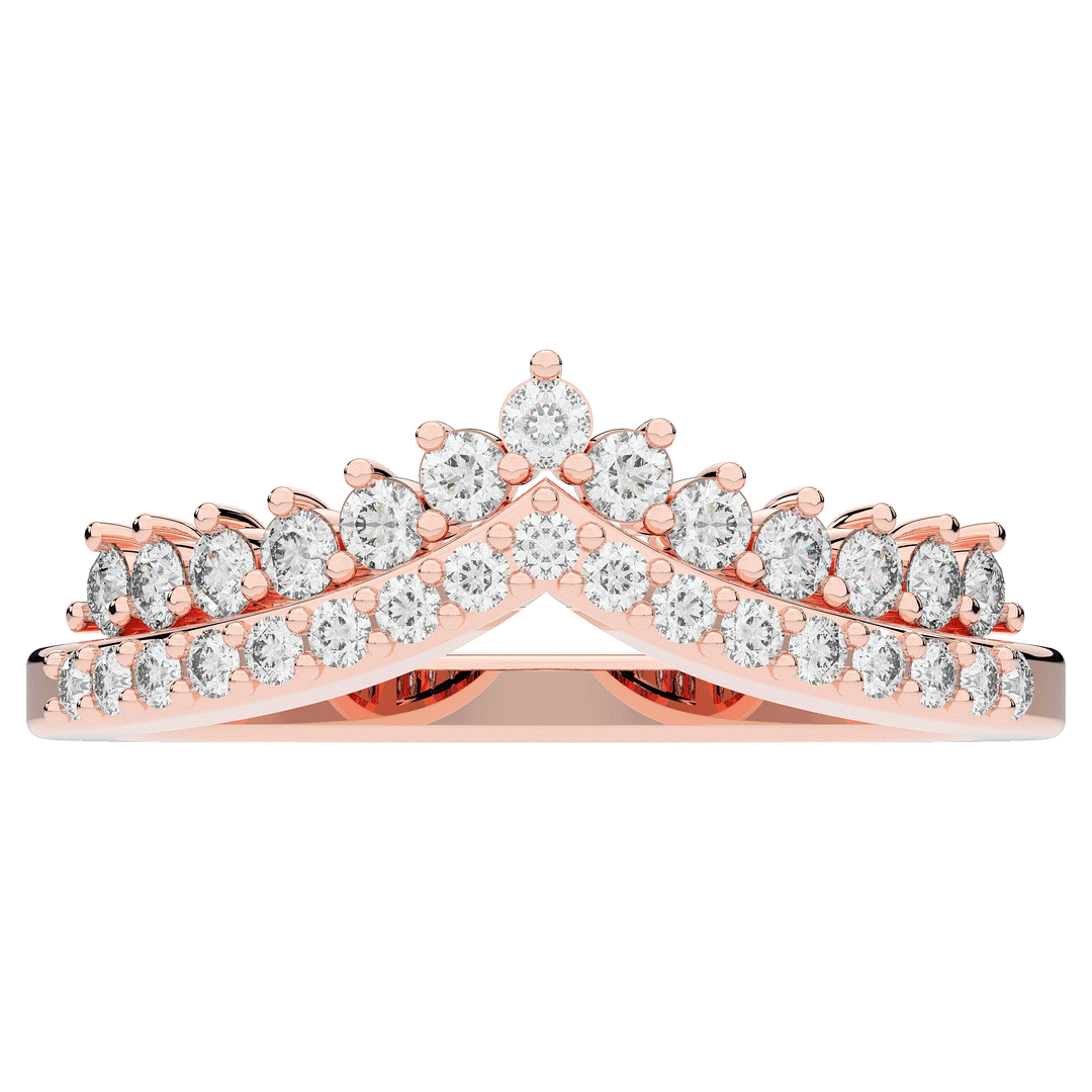 0.45CT.TW ROUND LAB DIAMOND CURVED WEDDING BAND - Nazarelle