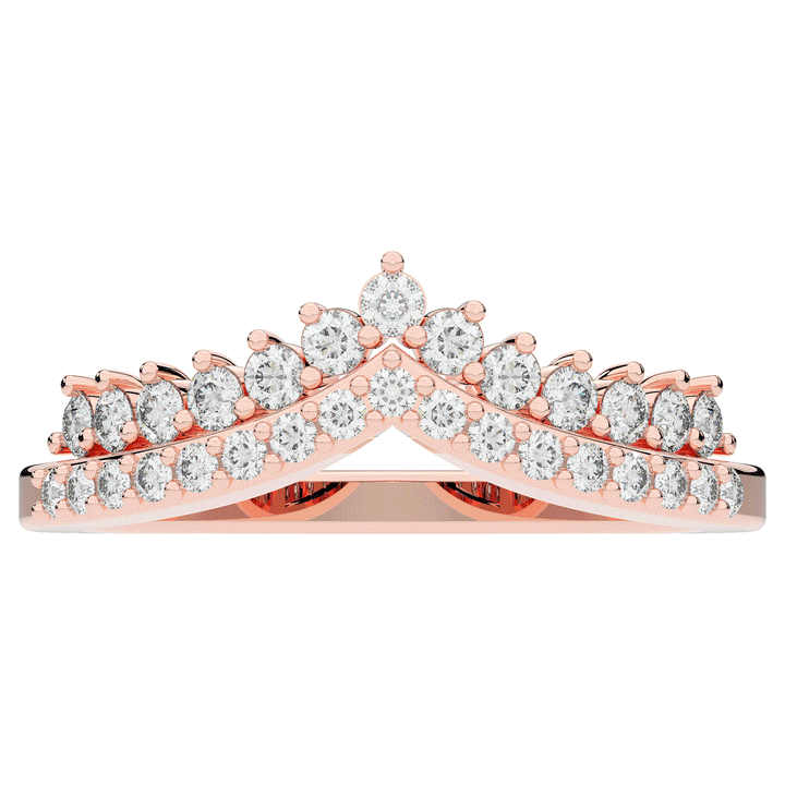 0.45CT.TW ROUND LAB DIAMOND CURVED WEDDING BAND - Nazarelle