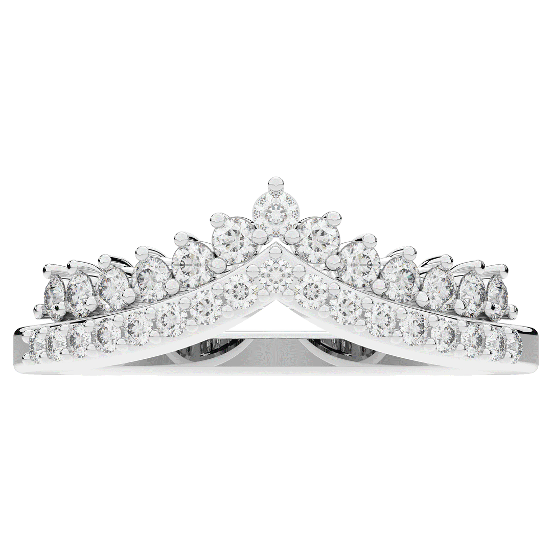 0.45CT.TW ROUND LAB DIAMOND CURVED WEDDING BAND - Nazarelle