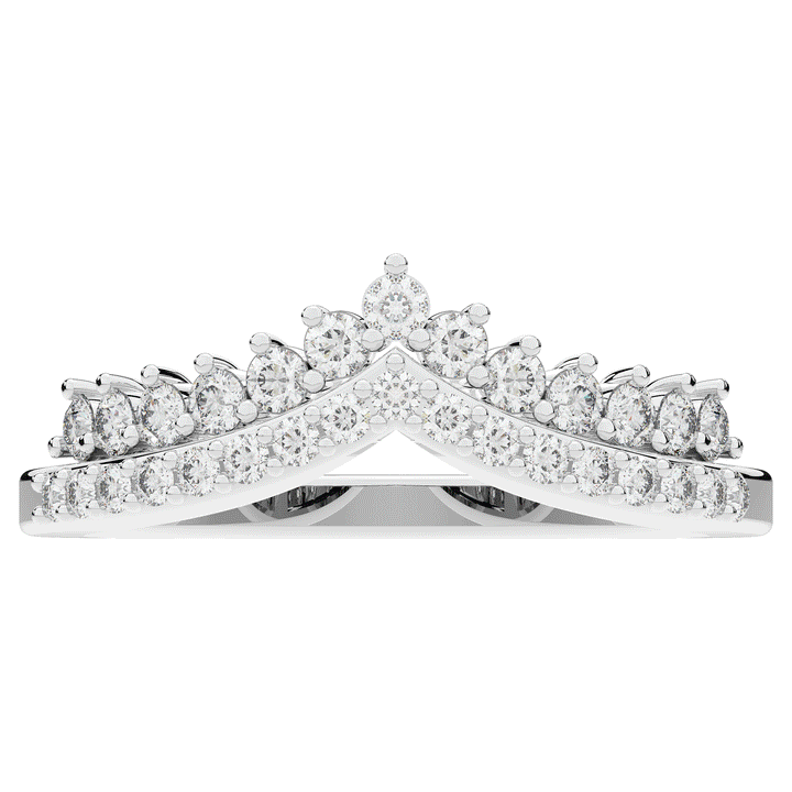 0.45CT.TW ROUND LAB DIAMOND CURVED WEDDING BAND - Nazarelle